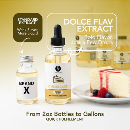 Cheesecake Extract, Flavoring & Flavor Drops, 2oz, Kosher | Cheesecake extract, flavoring & flavor drops for baking, syrups and pudding mixes. Water-soluble, Kosher, concentrated.