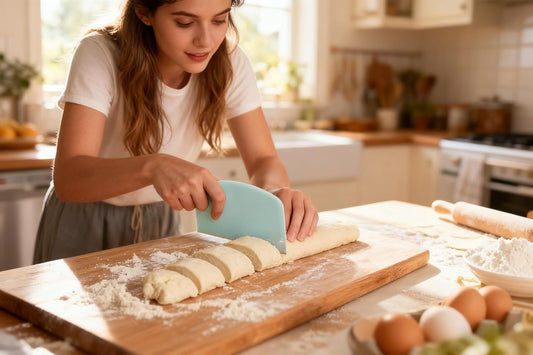 5-Pack Dough Scraper Bowl Food-safe Plastic Dough Cutter Flexible Bench Multipurpose Food Scrappers for Bread Dough Cake Fondant Icing