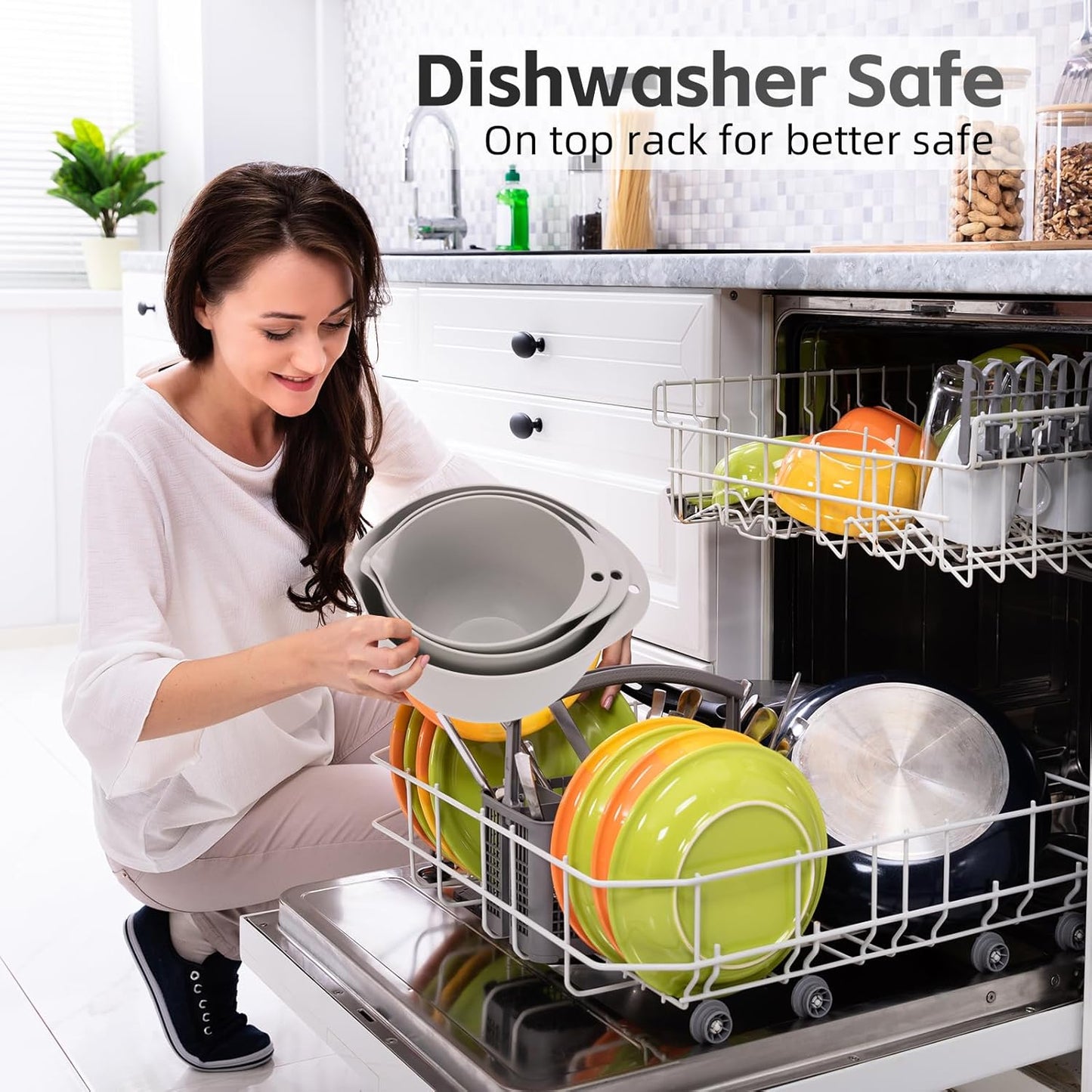 3 Small Mixing Bowls Set with Lids,Grips,Pour Spout and TPR Bottom, Plastic Nesting Bowl Use for Kitchen Cooking-Prep,Serving,Baking Bread Cake,Pancake,Non-slip,3Qt,2Qt,1.5Qt,Pink