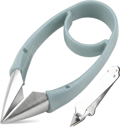 Strawberry Huller Stem Remover Tomato Corer Potato Pineapple Carrot Cut/Dig Tool Kitchen Gadget Tweezers Peeler Utensil Clip for Fruit and Vegetable (Blue)