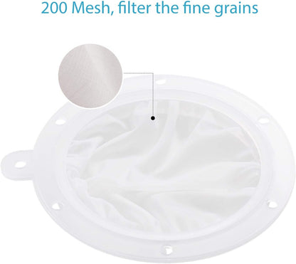 5.5-Inch Premium Food Filter Strainer, 200 Mesh Food Grade Filter Mesh, Tritan BPA Free Strainer Compatible with 5 Inch Kitchen Funnels, Ideal for Filtering Coffee, Juice, Oils, Wine, Soy Milk