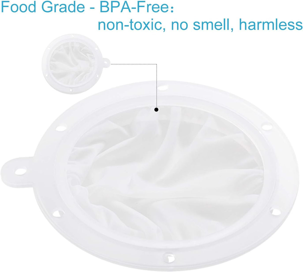 5.5-Inch Premium Food Filter Strainer, 200 Mesh Food Grade Filter Mesh, Tritan BPA Free Strainer Compatible with 5 Inch Kitchen Funnels, Ideal for Filtering Coffee, Juice, Oils, Wine, Soy Milk