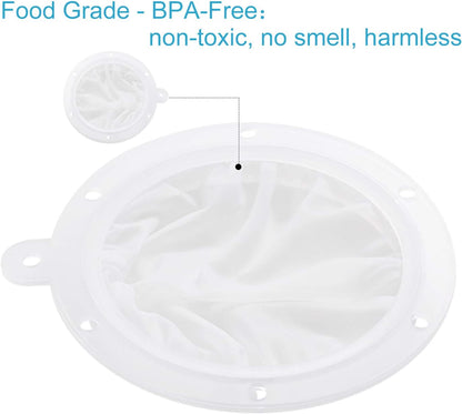 5.5-Inch Premium Food Filter Strainer, 200 Mesh Food Grade Filter Mesh, Tritan BPA Free Strainer Compatible with 5 Inch Kitchen Funnels, Ideal for Filtering Coffee, Juice, Oils, Wine, Soy Milk