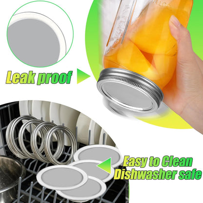 Mason Jar Pour Spout Lid Stainless Steel with Handle, Wide Mouth Pour Spout Flip Cap Lids for Mason Jars, Anticracking Leak Proof Seal Cover Airtight for Drinking Salad Dressing & Food Storing