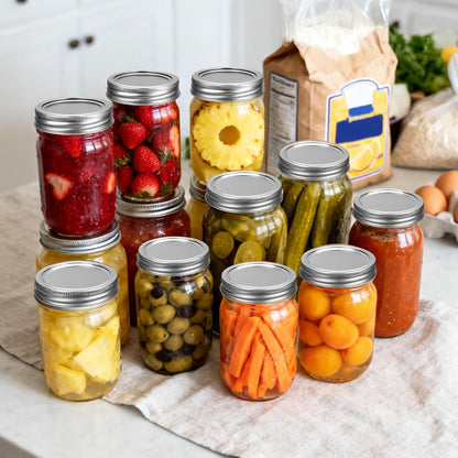 Mason Jar Pour Spout Lid Stainless Steel with Handle, Wide Mouth Pour Spout Flip Cap Lids for Mason Jars, Anticracking Leak Proof Seal Cover Airtight for Drinking Salad Dressing & Food Storing