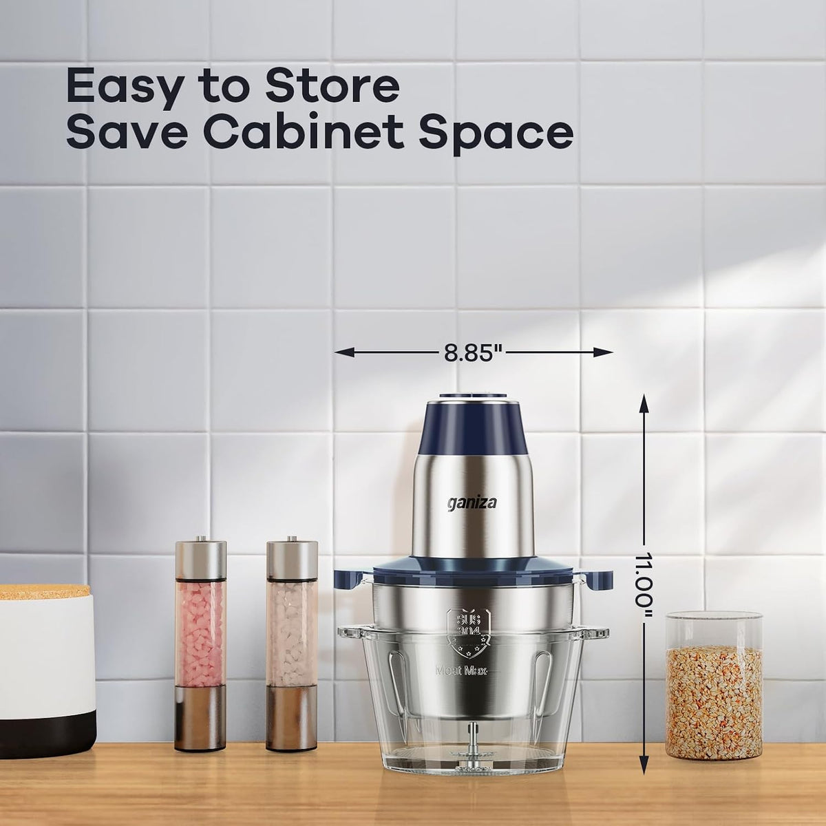 Food Processors with 2 Bowls, 450W Meat Grinder Vegetable Chopper