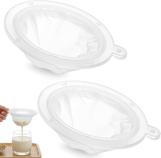 2pcs Extra Fine Mesh Strainer, 100 & 300 Mesh Nylon Strainer, Plastic Ultra Fine Meshs Strainer, for 5 Inch Filter Funnel for Filtering Coffee, Juice, Oils, Wine, Soy Milk