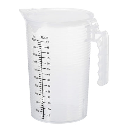 Graduated Beaker, 100ml PP Plastic Liquid Measuring Cup Double Sided Black Graduations with Handle Lid and Spout for Lab Kitchen Home