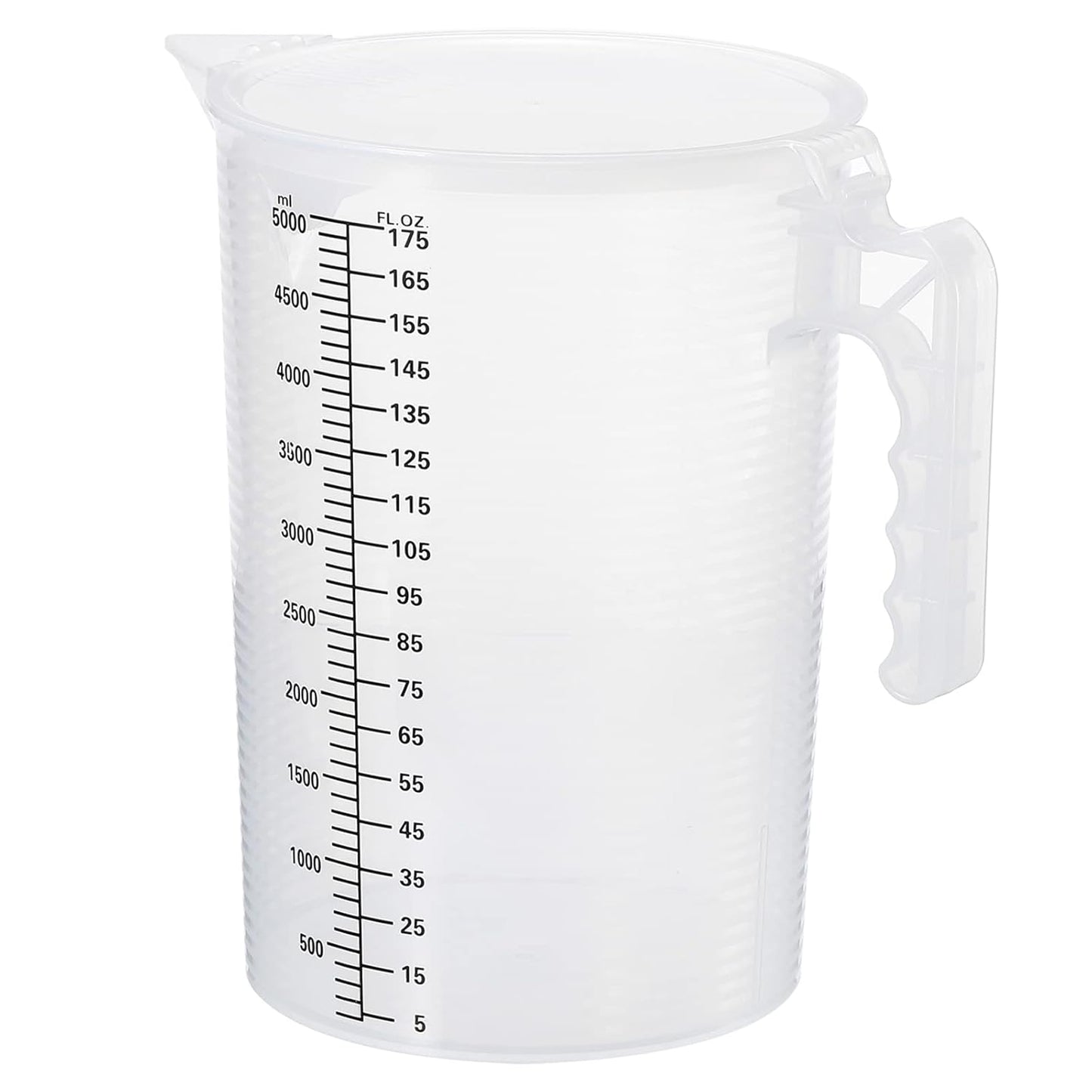 Graduated Beaker, 100ml PP Plastic Liquid Measuring Cup Double Sided Black Graduations with Handle Lid and Spout for Lab Kitchen Home