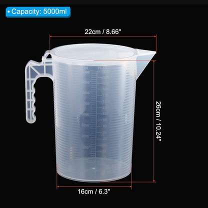 Graduated Beaker, 100ml PP Plastic Liquid Measuring Cup Double Sided Black Graduations with Handle Lid and Spout for Lab Kitchen Home