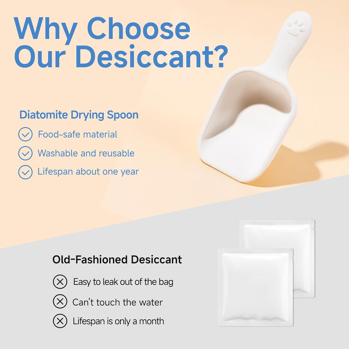 Diatom Drying Scoop 1/4 Cup for Pet Food