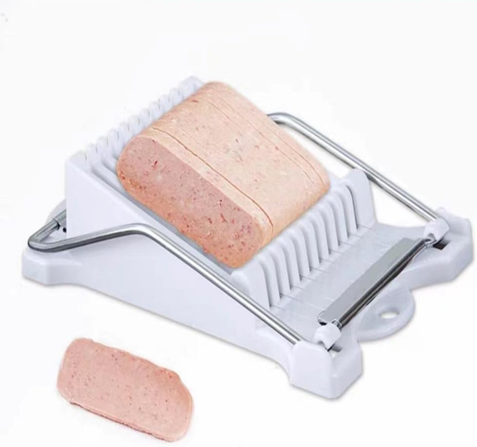 Luncheon Meat Spam Slicer,Egg Cutter,Multi-Purpose Kitchen Tool for,Bananas, Avocados,Vegetables Dishwasher Safe, Rust-Resistant Food Prep Accessories (Only Suits Soft Cheese,No Bony Foods)