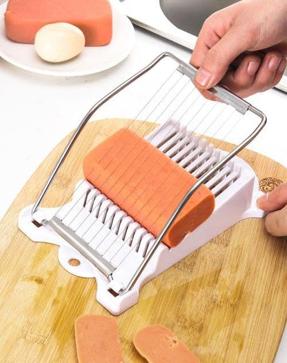 Luncheon Meat Spam Slicer,Egg Cutter,Multi-Purpose Kitchen Tool for,Bananas, Avocados,Vegetables Dishwasher Safe, Rust-Resistant Food Prep Accessories (Only Suits Soft Cheese,No Bony Foods)