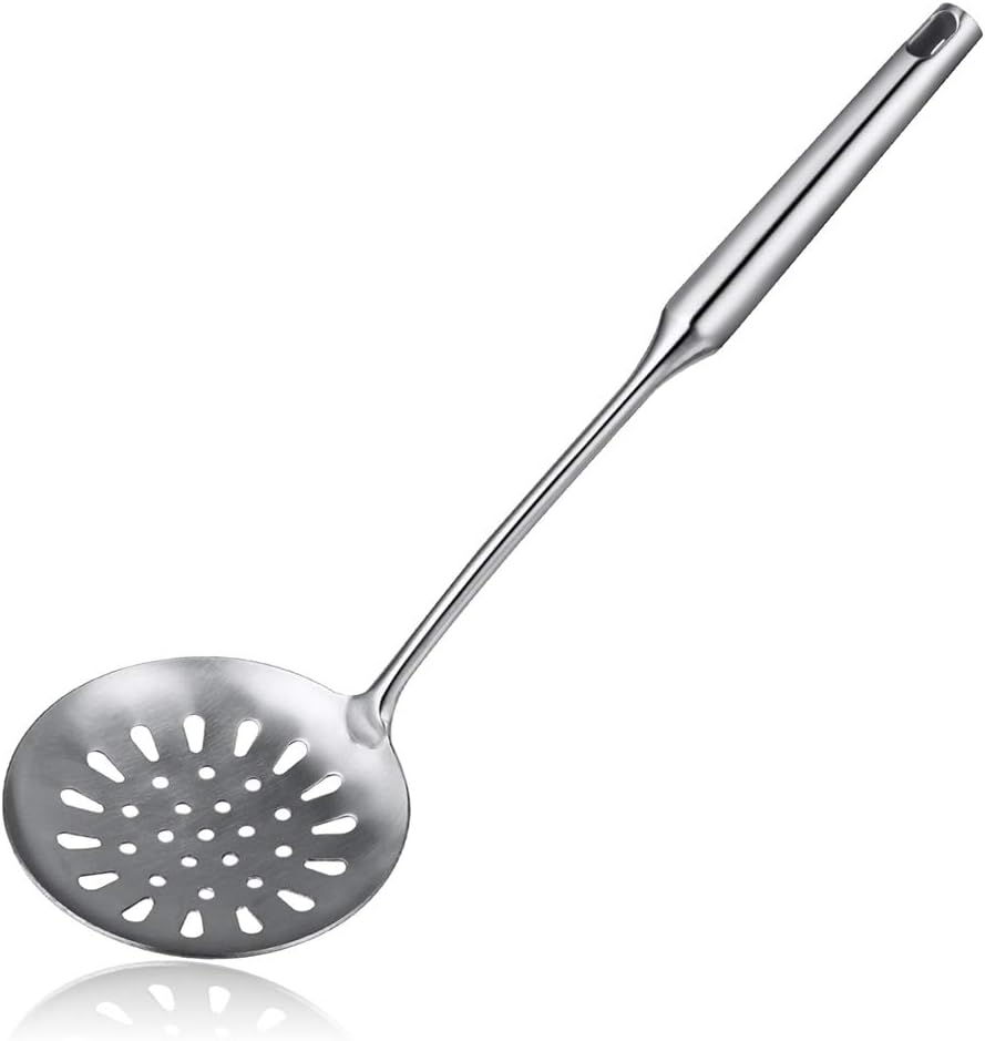 Spider Strainer Skimmer, Stainless Steel Asian Strainer Ladle Frying Spoon with Handle for Kitchen Deep Fryer, Pasta, Spaghetti, Noodle, 5.5 Inch