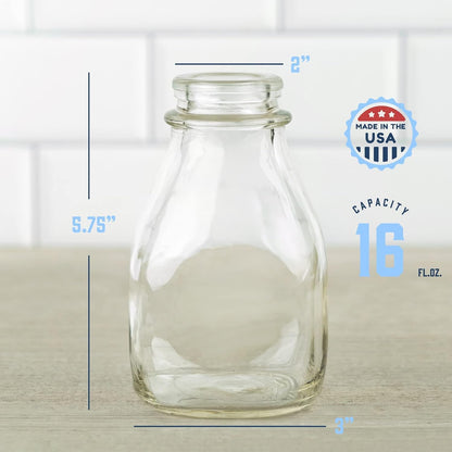 16oz Salad Dressing Shaker Bottle – Glass Bottle Salad Dressing Dispenser Container with Tamper-Proof Lid – Salad Dressing Container