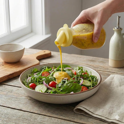 16oz Salad Dressing Shaker Bottle – Glass Bottle Salad Dressing Dispenser Container with Tamper-Proof Lid – Salad Dressing Container
