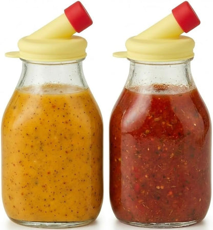16oz Salad Dressing Shaker Bottle – Glass Bottle Salad Dressing Dispenser Container with Tamper-Proof Lid – Salad Dressing Container