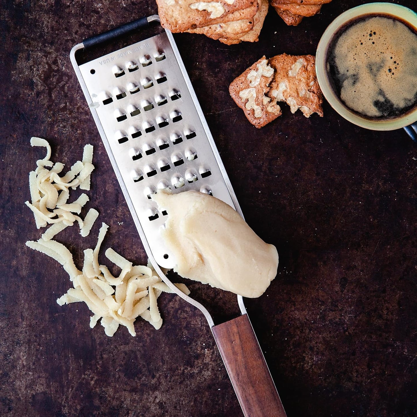 Master Series Ribbon Grater, Stainless Steel, Walnut Wood, 30 x 6.8 x 2 cm