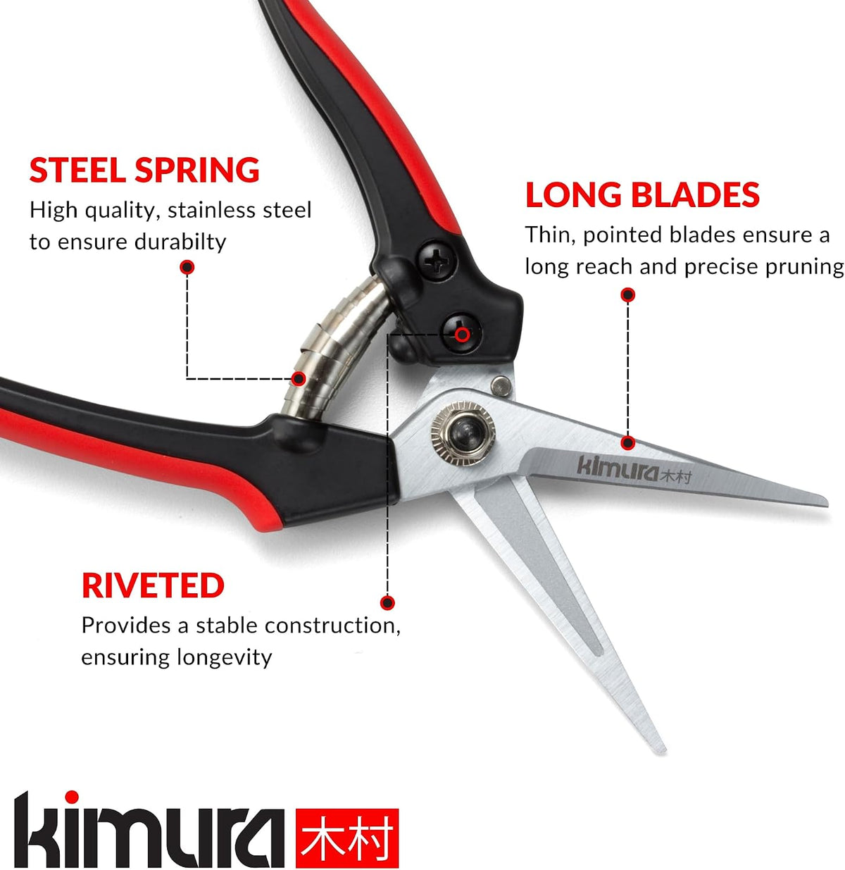 ® 8" Pro Pruning Scissors, Premium Japanese SK5 Hi-Carbon Steel Blades, Non-Slip Vinyl Coated Handles, Lightweight & Ergonomic, Multi-Tasking Pruning Shears, Garden Snips, Precision Clippers