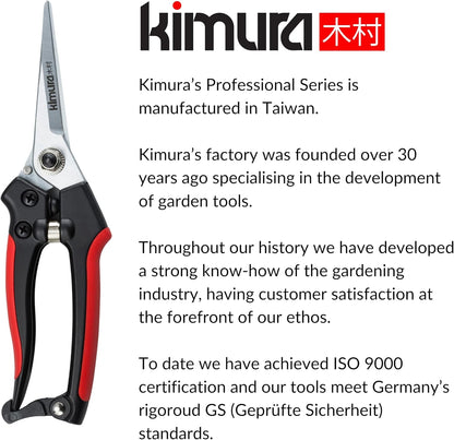 ® 8" Pro Pruning Scissors, Premium Japanese SK5 Hi-Carbon Steel Blades, Non-Slip Vinyl Coated Handles, Lightweight & Ergonomic, Multi-Tasking Pruning Shears, Garden Snips, Precision Clippers