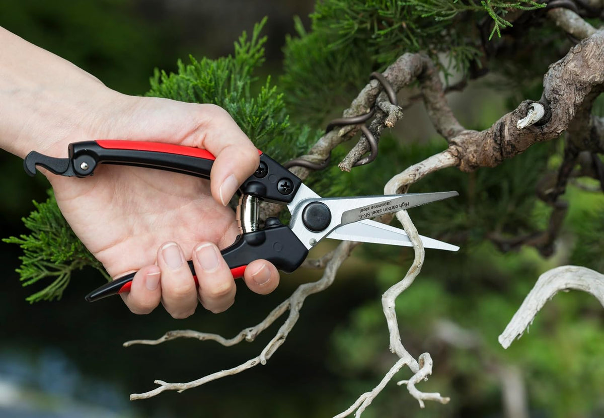 ® 8" Pro Pruning Scissors, Premium Japanese SK5 Hi-Carbon Steel Blades, Non-Slip Vinyl Coated Handles, Lightweight & Ergonomic, Multi-Tasking Pruning Shears, Garden Snips, Precision Clippers