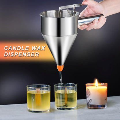 20oz Pancake Batter Dispenser, Stainless Steel 4 Caliber Funnel Cake Dispenser with Stand Great for Pancakes, Cupcakes and Baked Goods