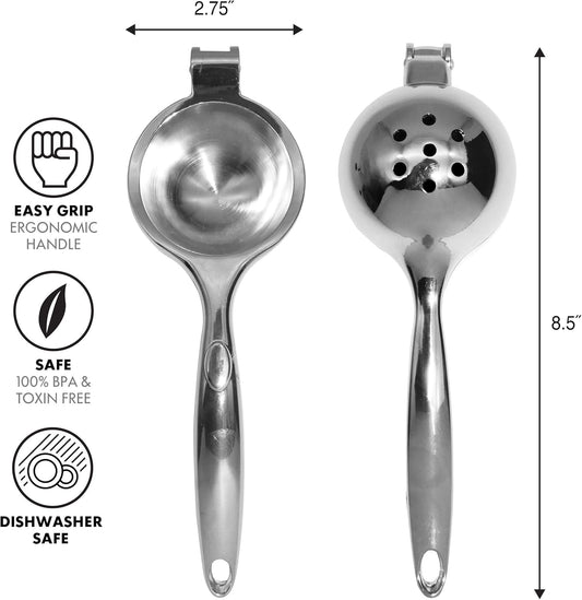 Citrus Press- Zinc Alloy Manual Citrus Juicer, Ideal Hand Juicer, this Citrus Squeezer is a Great Addition to Your Kitchen Accessories, Silver