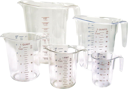 5-Piece Measuring Cup Set, Polycarbonate, Clear