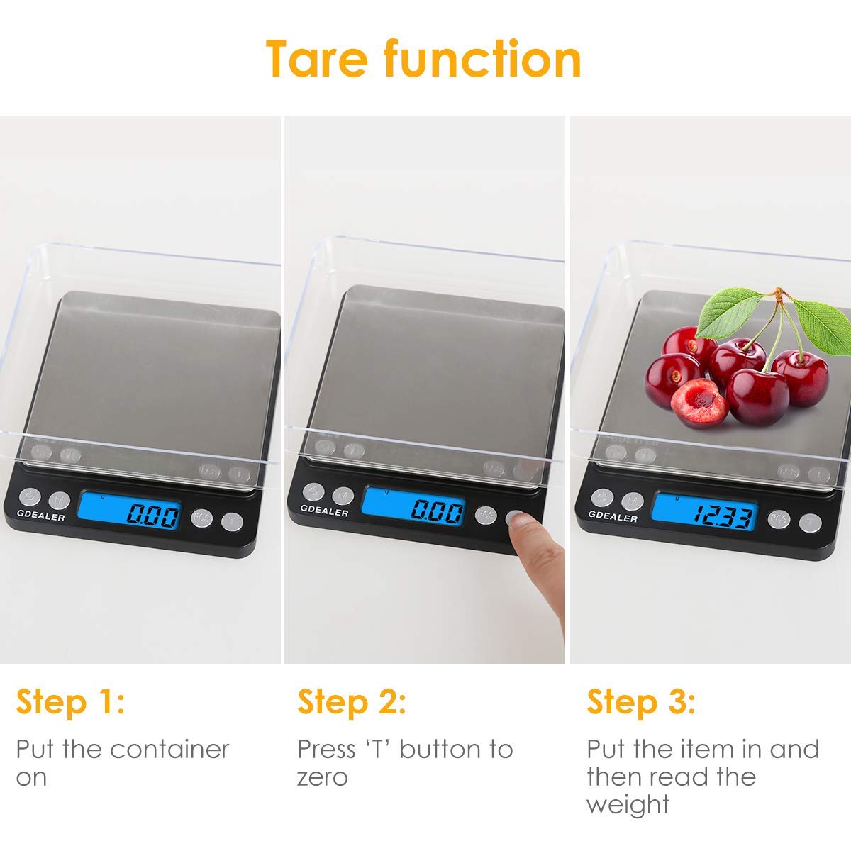 Food Scale, 0.001oz/0.01g Precise Digital Kitchen Scale Gram Scales Weight Food Coffee Scale Digital Scales for Cooking Baking Stainless Steel Back-lit LCD Display Pocket Small Scale, Silver