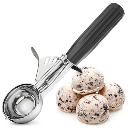 1 Oz Ice Cream Scoop with Trigger #30, Stainless Steel Portion Scoop