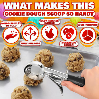 1 Oz Ice Cream Scoop with Trigger #30, Stainless Steel Portion Scoop