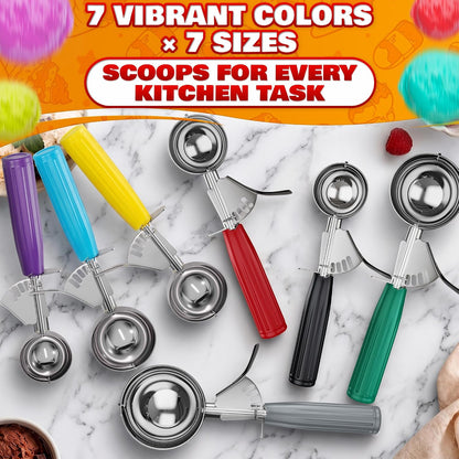 1 Oz Ice Cream Scoop with Trigger #30, Stainless Steel Portion Scoop