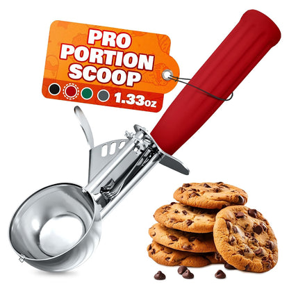 1 Oz Ice Cream Scoop with Trigger #30, Stainless Steel Portion Scoop