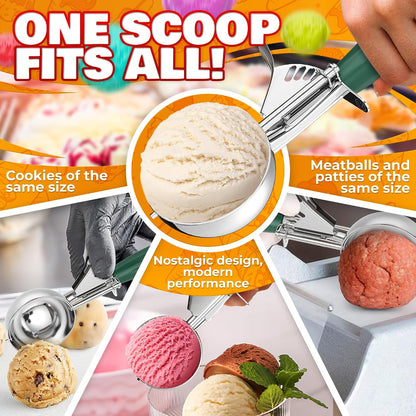 1 Oz Ice Cream Scoop with Trigger #30, Stainless Steel Portion Scoop
