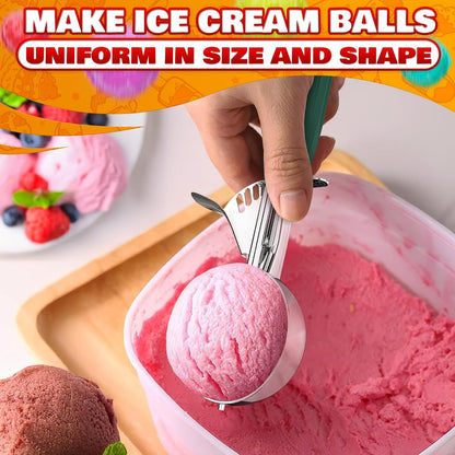 1 Oz Ice Cream Scoop with Trigger #30, Stainless Steel Portion Scoop