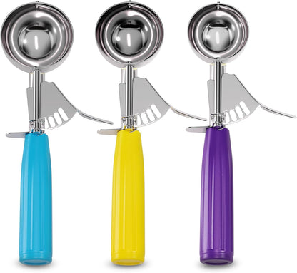 1 Oz Ice Cream Scoop with Trigger #30, Stainless Steel Portion Scoop