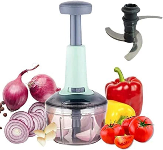Manual Push Chopper 800ml for Vegetable & Fruit Cutting, Strong ABS Material for Long Duration (Multi Color)