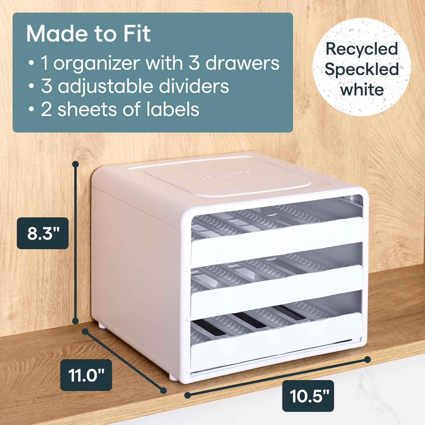 SpiceStack® Adjustable Spice Rack Organizer, Pull-Down 24-Bottle Seasonings and Spices Holder for Kitchen Cabinet and Pantry Organization with 104 Included Labels | Adjustable