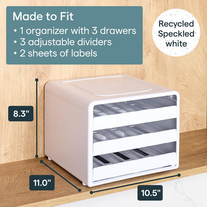SpiceStack® Adjustable Spice Rack Organizer, Pull-Down 24-Bottle Seasonings and Spices Holder for Kitchen Cabinet and Pantry Organization with 104 Included Labels | Adjustable