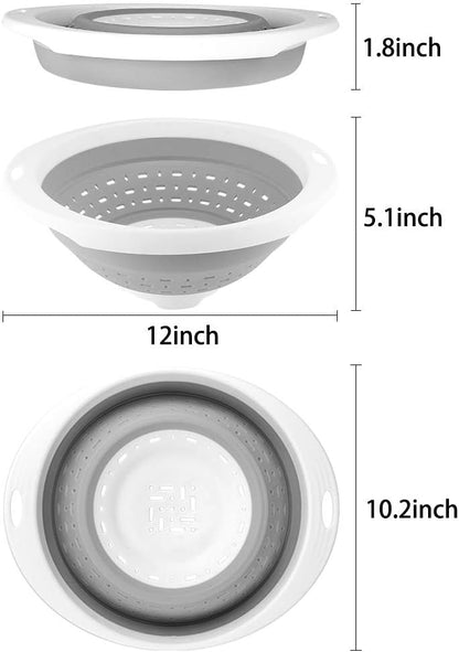 Collapsible Colander and Strainer, 5 Quart(1.25 gal), Heavy Duty Kitchen Drainer Basket for Pasta, Veggies and Fruits, New Home Apartment Essentials