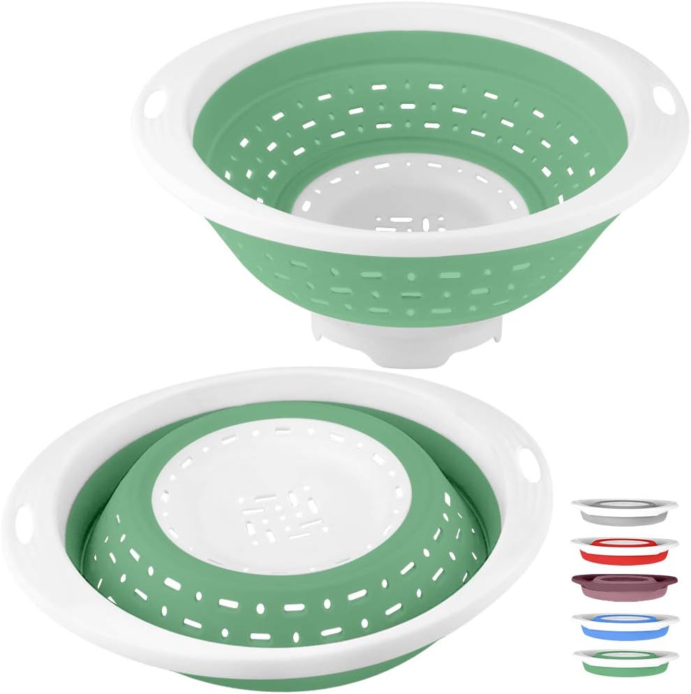 Collapsible Colander and Strainer, 5 Quart(1.25 gal), Heavy Duty Kitchen Drainer Basket for Pasta, Veggies and Fruits, New Home Apartment Essentials