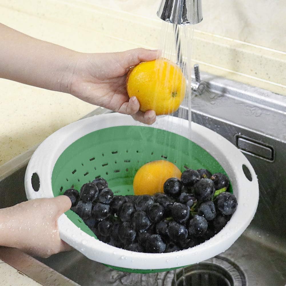 Collapsible Colander and Strainer, 5 Quart(1.25 gal), Heavy Duty Kitchen Drainer Basket for Pasta, Veggies and Fruits, New Home Apartment Essentials