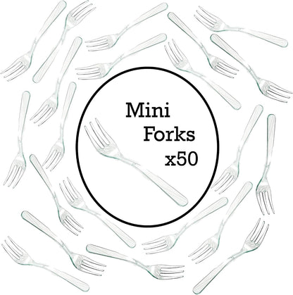 Mini Appetizer & Dessert Spoons - Clear Plastic Tasting Spoons Pack of 50 | Reusable Clear Plastic Tasting Spoons for Ice Cream, Dips & Sampling, BPA-Free Small Catering Supplies, 50CT 3.75"