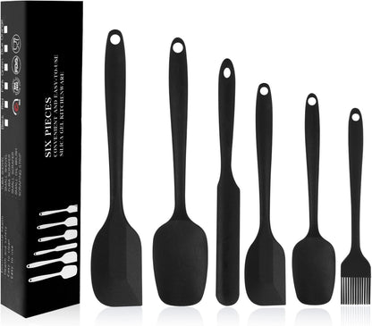 Silicone Spatulas Set, Rubber Spoon Spatula Heat Resistant Spoonula One Piece Design Seamless Spatula Non-Stick Scrapers Baking Mixing Tool (Purple)