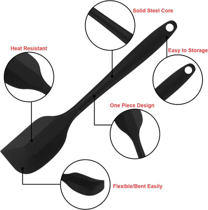 Silicone Spatulas Set, Rubber Spoon Spatula Heat Resistant Spoonula One Piece Design Seamless Spatula Non-Stick Scrapers Baking Mixing Tool (Purple)