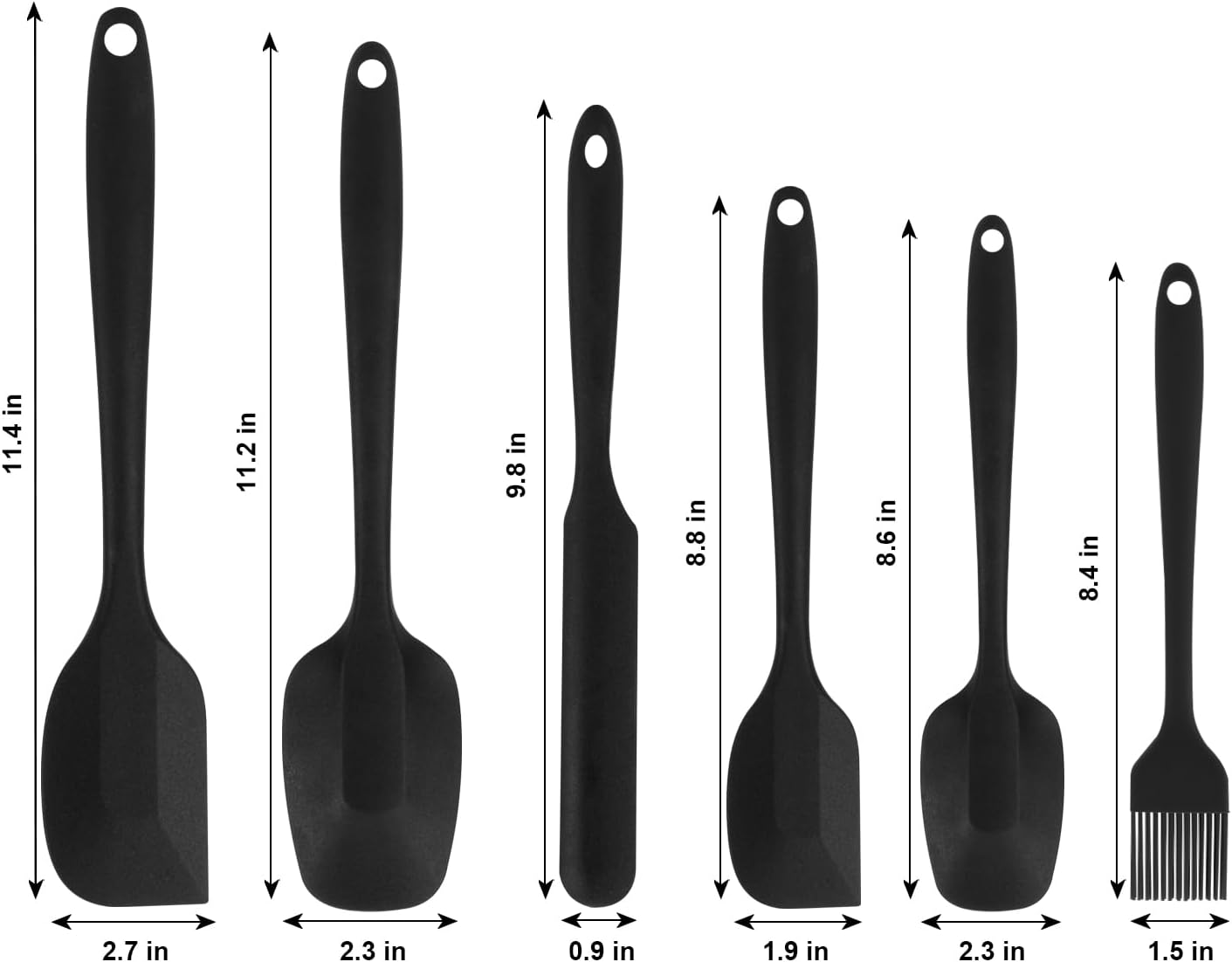 Silicone Spatulas Set, Rubber Spoon Spatula Heat Resistant Spoonula One Piece Design Seamless Spatula Non-Stick Scrapers Baking Mixing Tool (Purple)