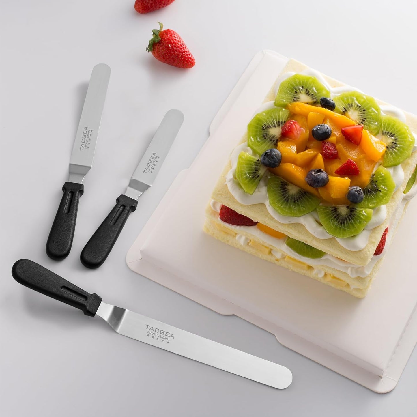 Icing Spatula, Angled Offset Cake Spatula with 6", 8", 10" Stainless Steel Blade Set of 3