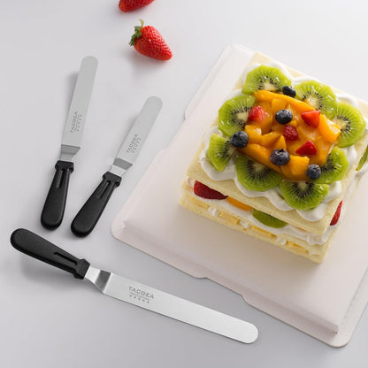 Icing Spatula, Angled Offset Cake Spatula with 6", 8", 10" Stainless Steel Blade Set of 3