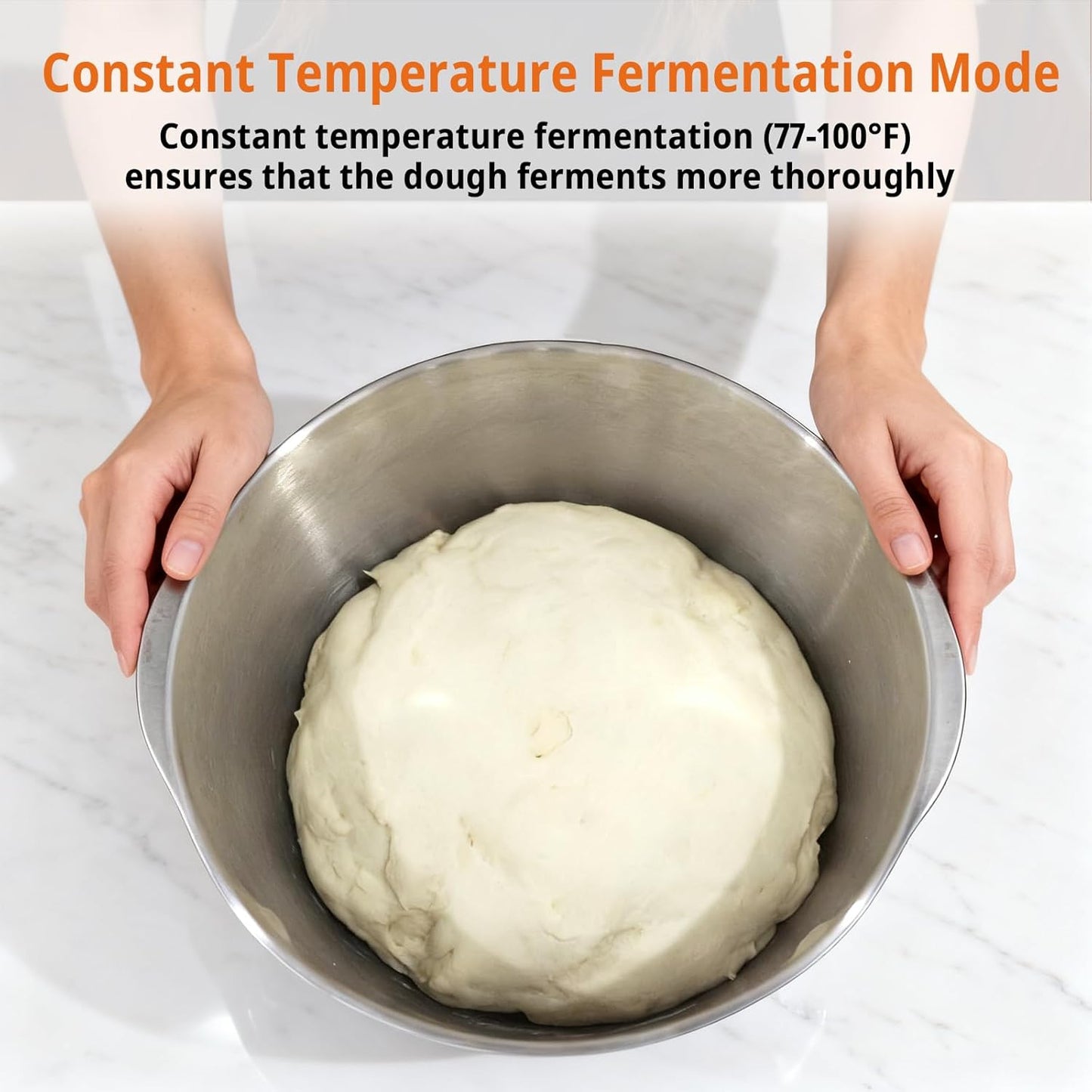 Electric Dough Maker with Ferment Function,7.3QT (7L) Stainless Steel Dough Mixer Dough Mixer Machine with Fermentation & Timer for Bread, Pizza, Dumplings, Noodles.