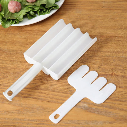 2 Pcs White Creative Kitchen Triple Meatball Maker, DIY Meatball Making Tools Set, Non-Stick Meat ball Maker for Meatballs Lovers Melon Ballers Fruit and Vegetable Tools (COLOR:White)